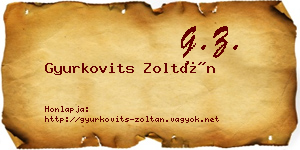 Gyurkovits Zoltán névjegykártya